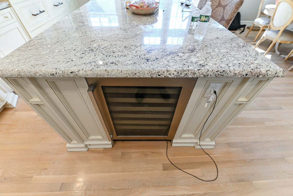 Custom Traditional Cream Kitchen with Island, Granite Countertops and 48" Range