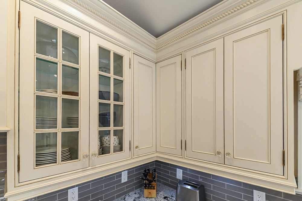 Custom Traditional Cream Kitchen with Island, Granite Countertops and 48" Range