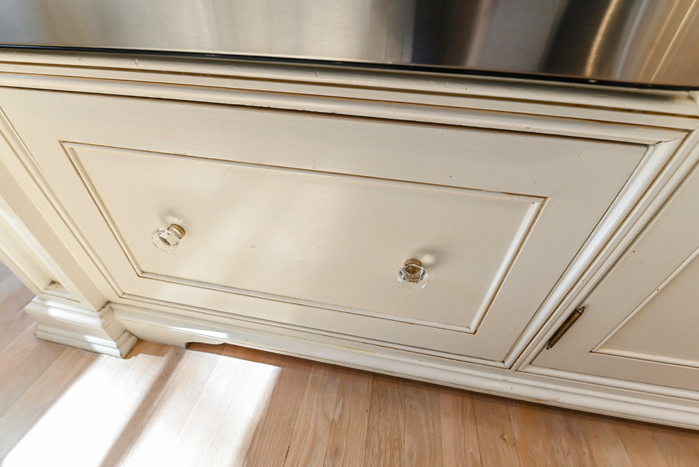 Custom Traditional Cream Kitchen with Island, Granite Countertops and 48" Range