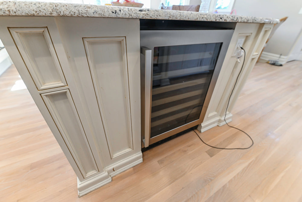 Custom Traditional Cream Kitchen with Island, Granite Countertops and 48" Range