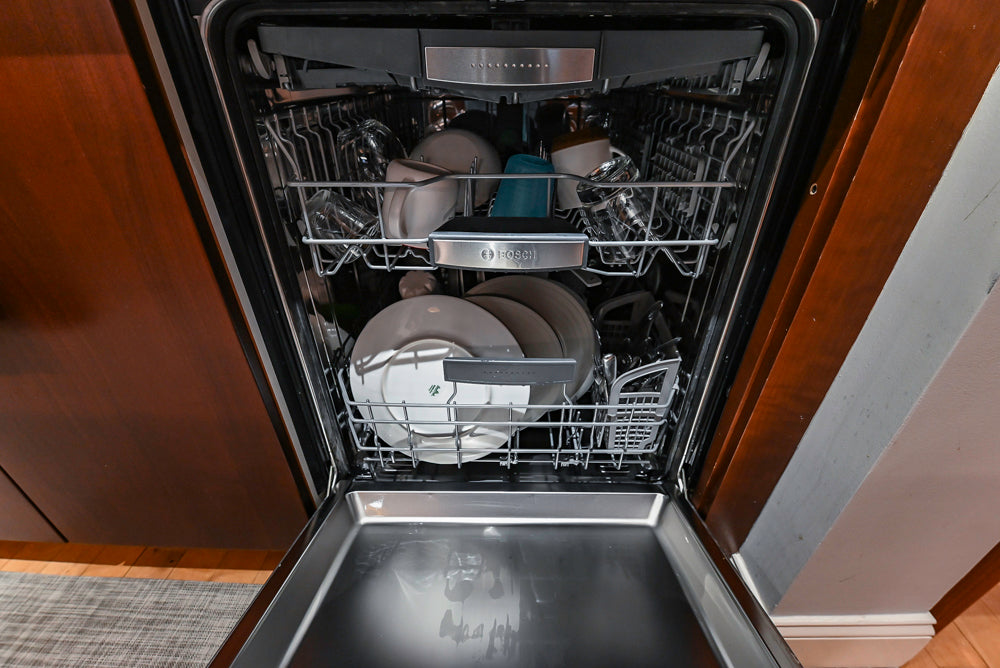 Poggenpohl Brown Toned Transitional Kitchen with Marble Countertops and Appliances