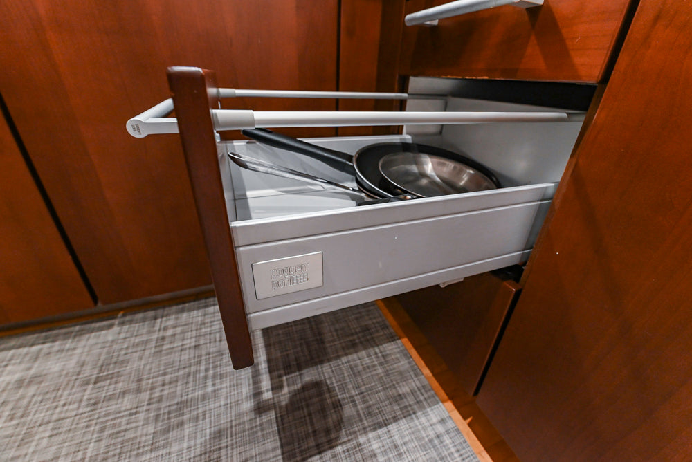 Poggenpohl Brown Toned Transitional Kitchen with Marble Countertops and Appliances