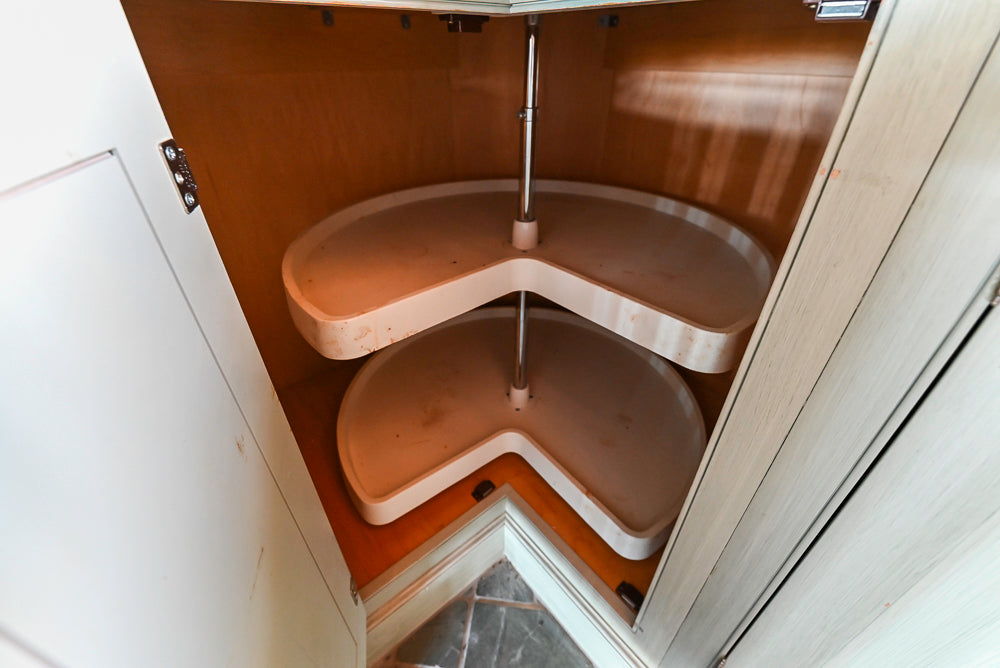 Traditional Washed Out Light Green Kitchen with Island, Granite Countertops and Viking Appliances