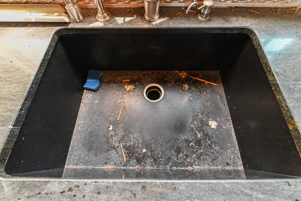 Traditional Washed Out Light Green Kitchen with Island, Granite Countertops and Viking Appliances