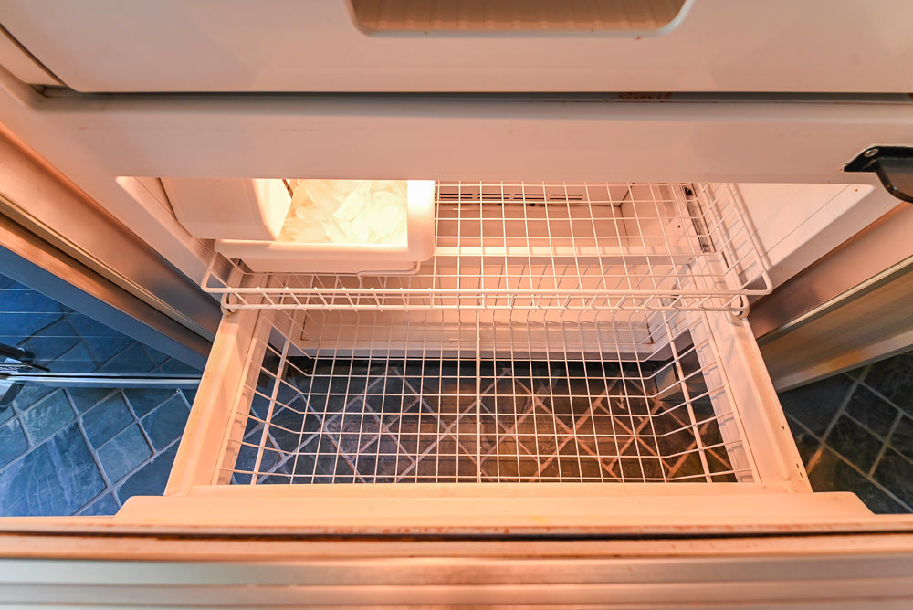 Traditional Washed Out Light Green Butler's Pantry with Granite Countertops and Viking Appliances