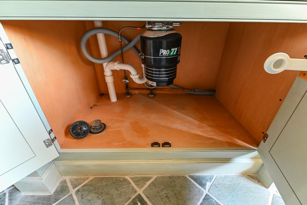 Traditional Washed Out Light Green Butler's Pantry with Granite Countertops and Viking Appliances