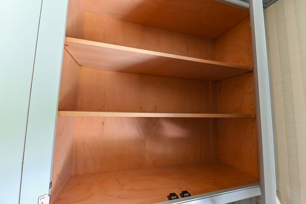 Traditional Washed Out Light Green Butler's Pantry with Granite Countertops and Viking Appliances