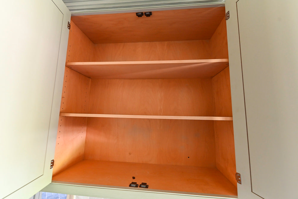 Traditional Washed Out Light Green Butler's Pantry with Granite Countertops and Viking Appliances