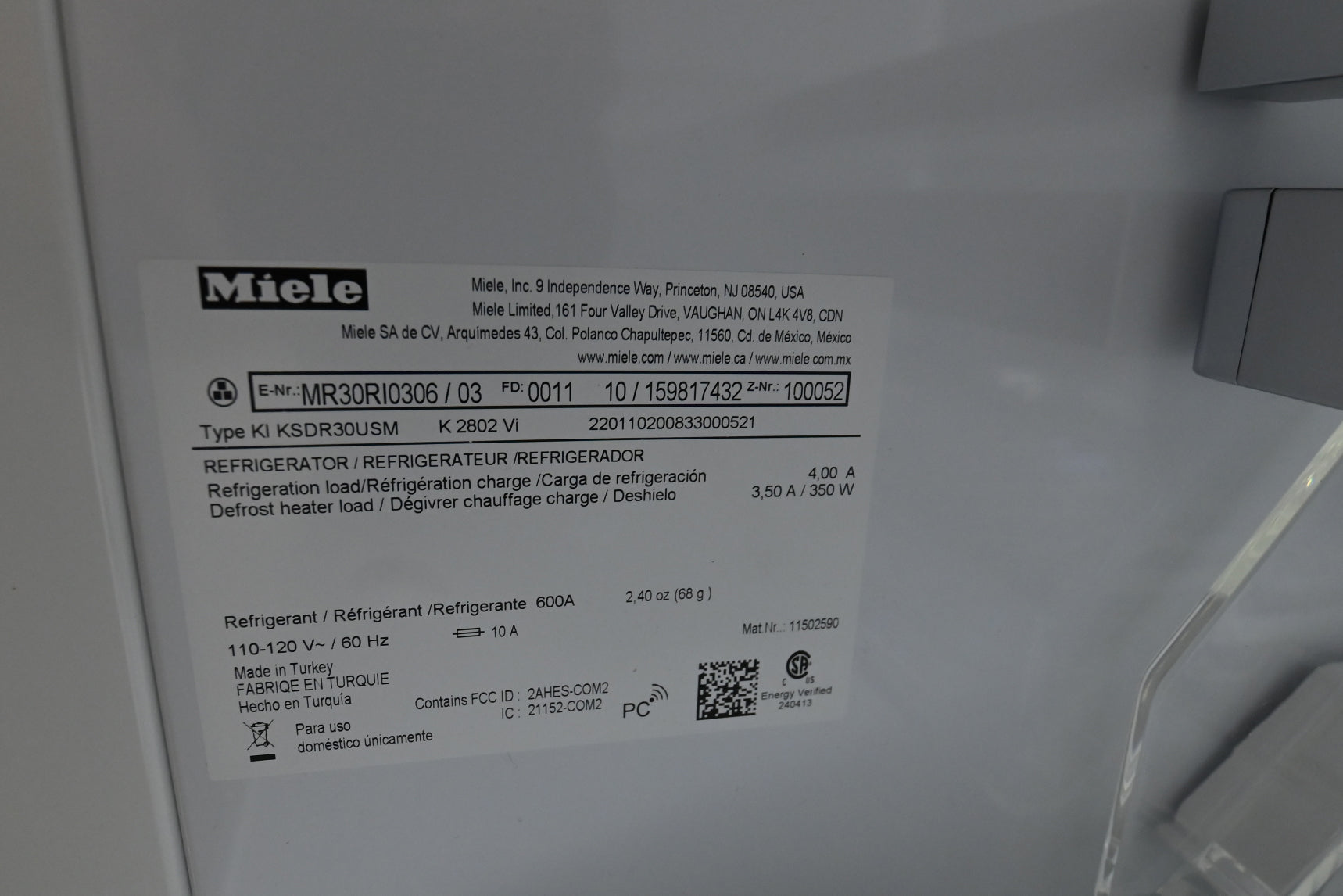 Miele K 2802 Vi 30" Stainless Steel Paneled All Refrigerator Column