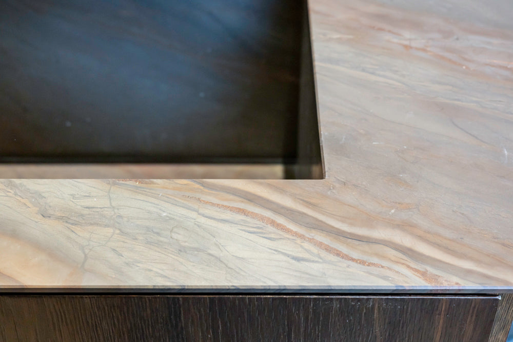 minotticucine Modern Classic Dark Brown Kitchen with Stone Countertops