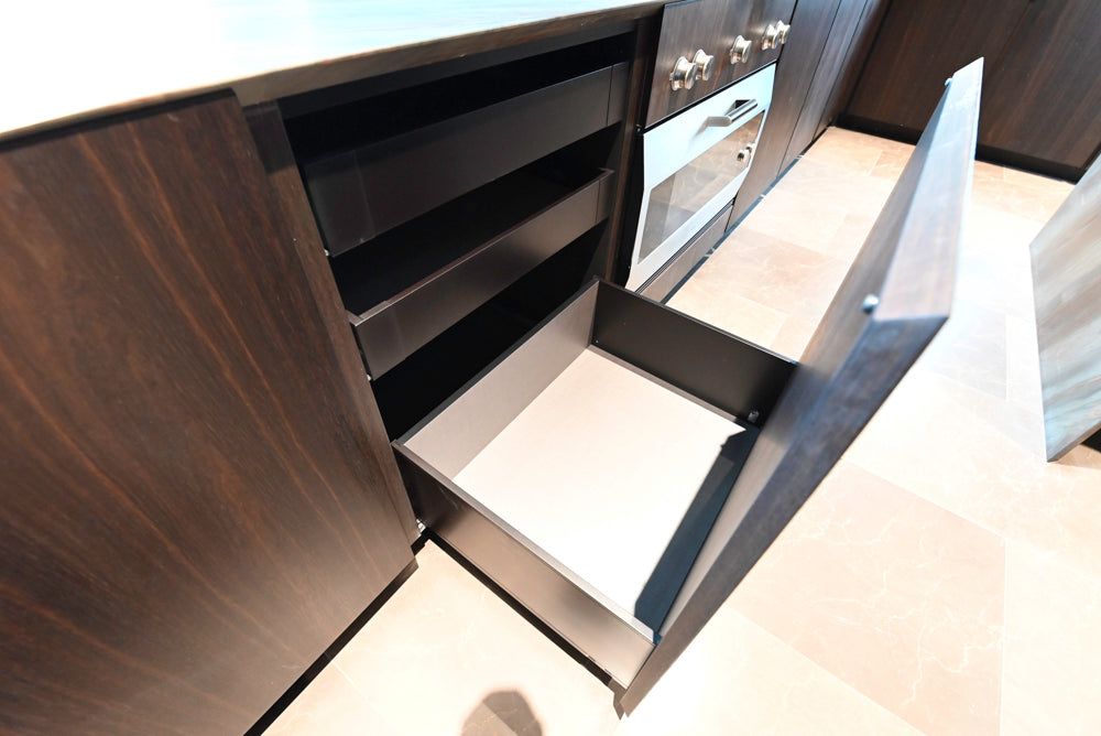 minotticucine Modern Classic Dark Brown Kitchen with Stone Countertops