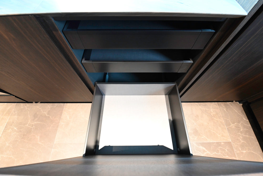 minotticucine Modern Classic Dark Brown Kitchen with Stone Countertops