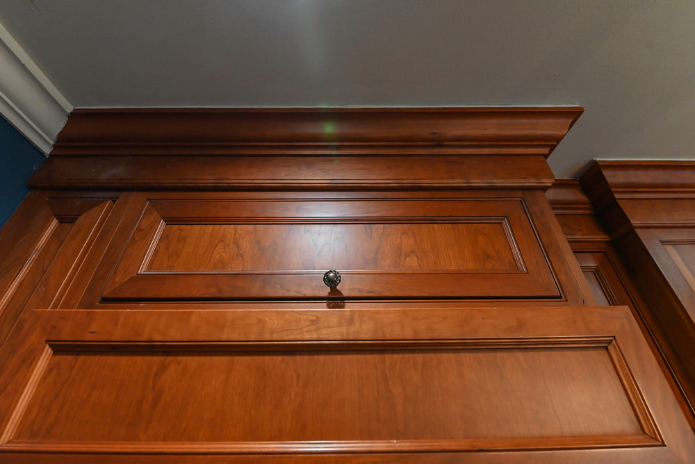 Plain & Fancy Traditional Wooden Kitchen with Island, Quartz Countertops & Appliances