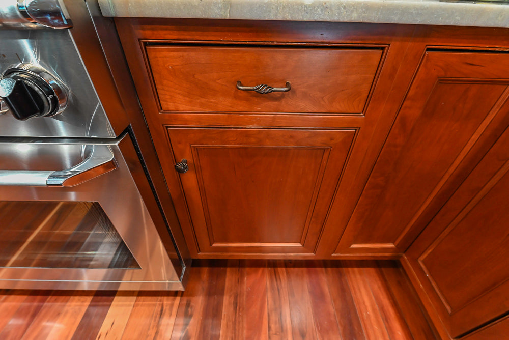 Plain & Fancy Traditional Wooden Kitchen with Island, Quartz Countertops & Appliances