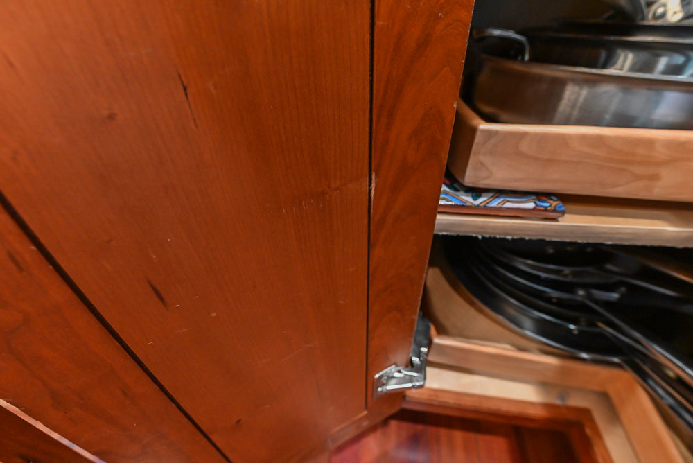 Plain & Fancy Traditional Wooden Kitchen with Island, Quartz Countertops & Appliances