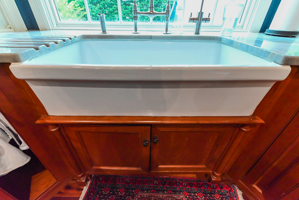 Plain & Fancy Traditional Wooden Kitchen with Island, Quartz Countertops & Appliances