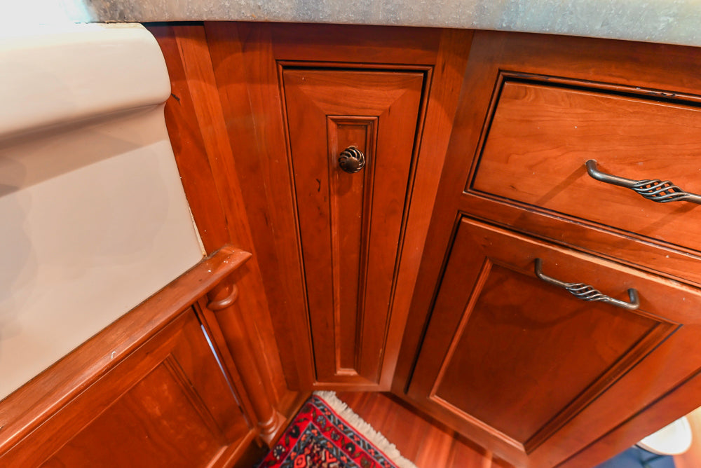 Plain & Fancy Traditional Wooden Kitchen with Island, Quartz Countertops & Appliances