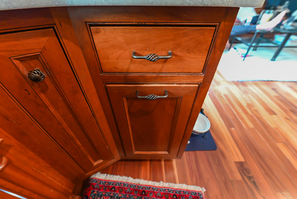 Plain & Fancy Traditional Wooden Kitchen with Island, Quartz Countertops & Appliances