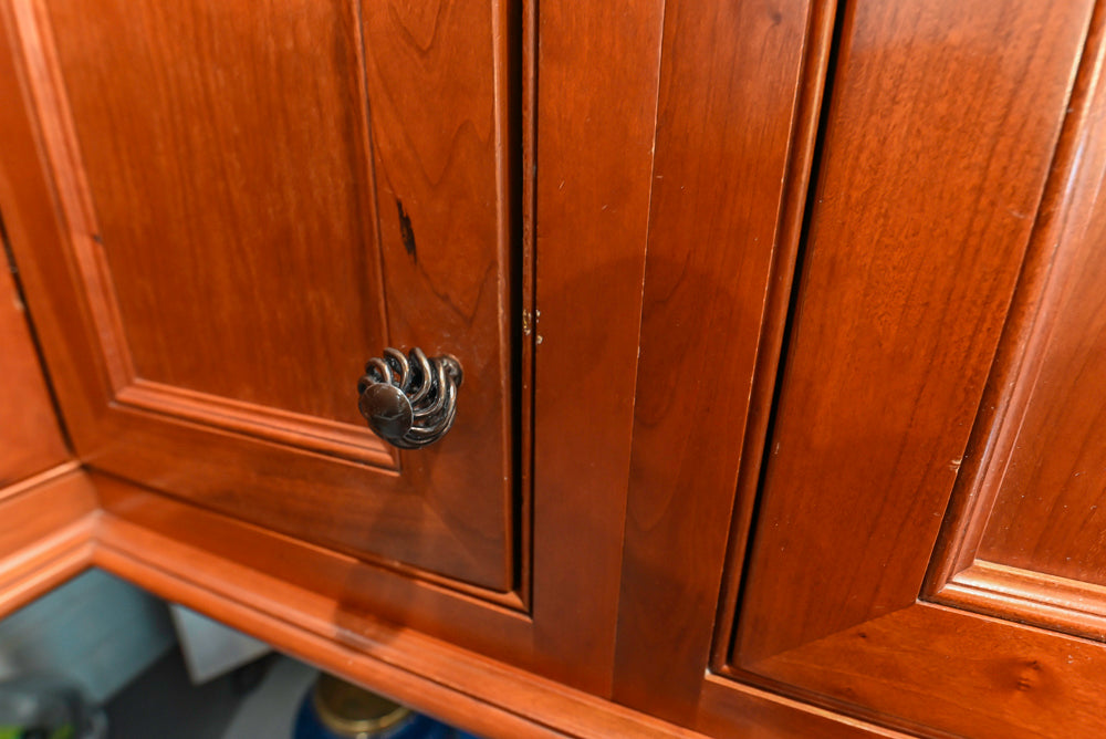 Plain & Fancy Traditional Wooden Kitchen with Island, Quartz Countertops & Appliances