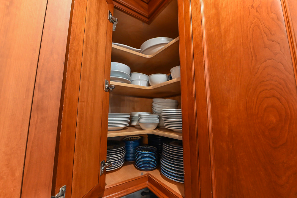 Plain & Fancy Traditional Wooden Kitchen with Island, Quartz Countertops & Appliances