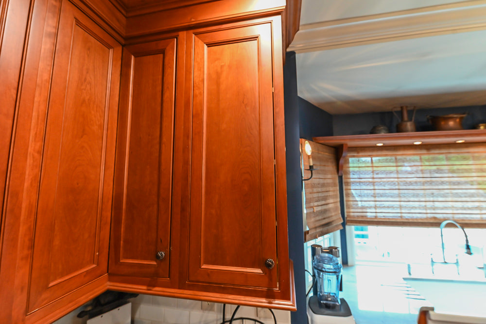 Plain & Fancy Traditional Wooden Kitchen with Island, Quartz Countertops & Appliances
