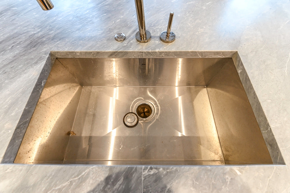 Molteni & C Dada Modern White Oak Kitchen with Marble Countertops & Gaggenau Appliances