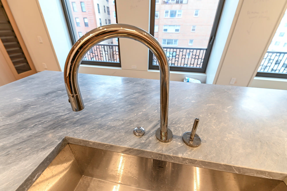 Molteni & C Dada Modern White Oak Kitchen with Marble Countertops & Gaggenau Appliances