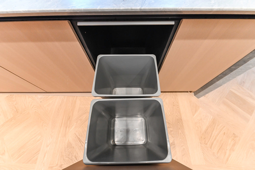 Molteni & C Dada Modern White Oak Kitchen with Marble Countertops & Gaggenau Appliances