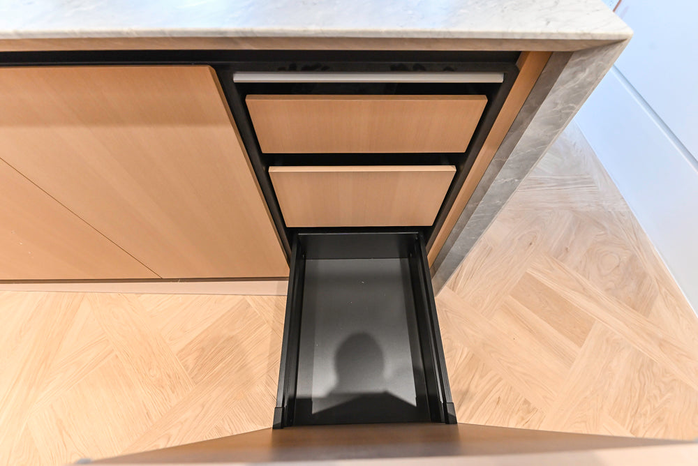 Molteni & C Dada Modern White Oak Kitchen with Marble Countertops & Gaggenau Appliances