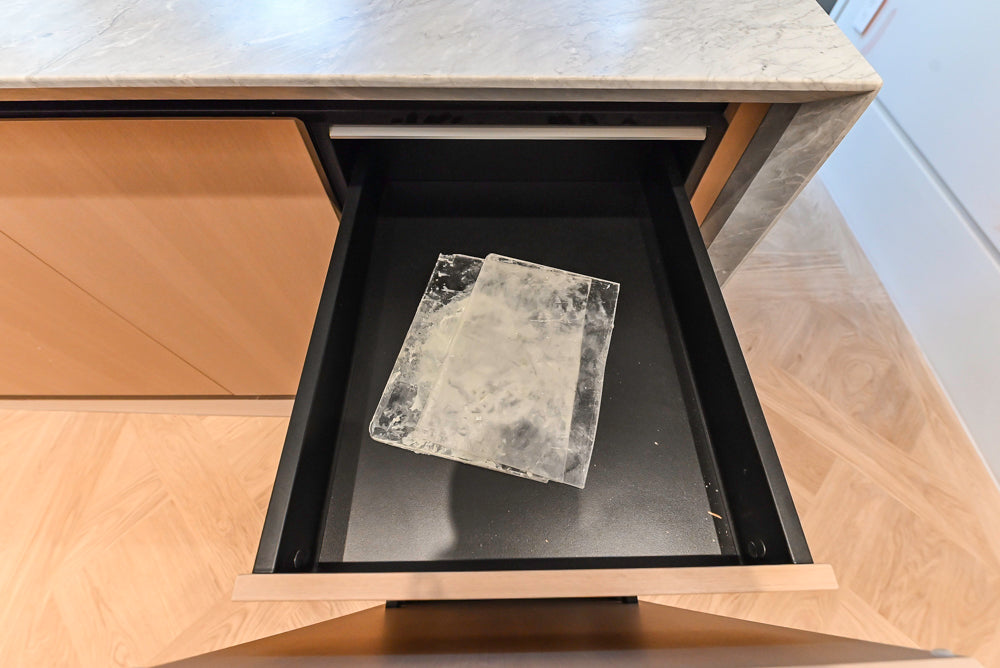 Molteni & C Dada Modern White Oak Kitchen with Marble Countertops & Gaggenau Appliances