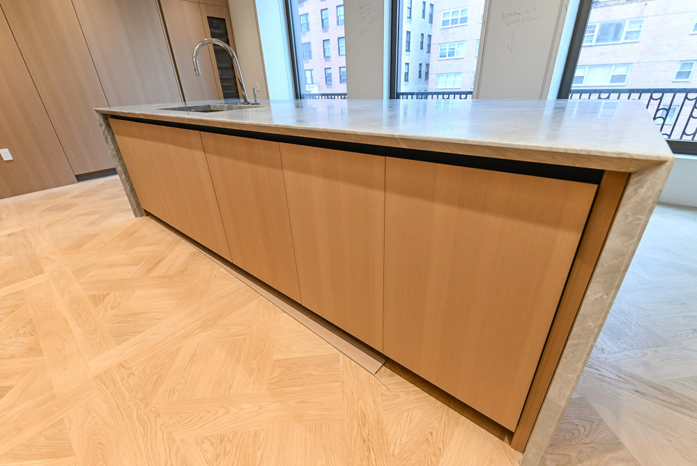 Molteni & C Dada Modern White Oak Kitchen with Marble Countertops & Gaggenau Appliances