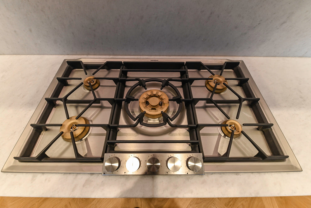 Molteni & C Dada Modern White Oak Kitchen with Marble Countertops & Gaggenau Appliances