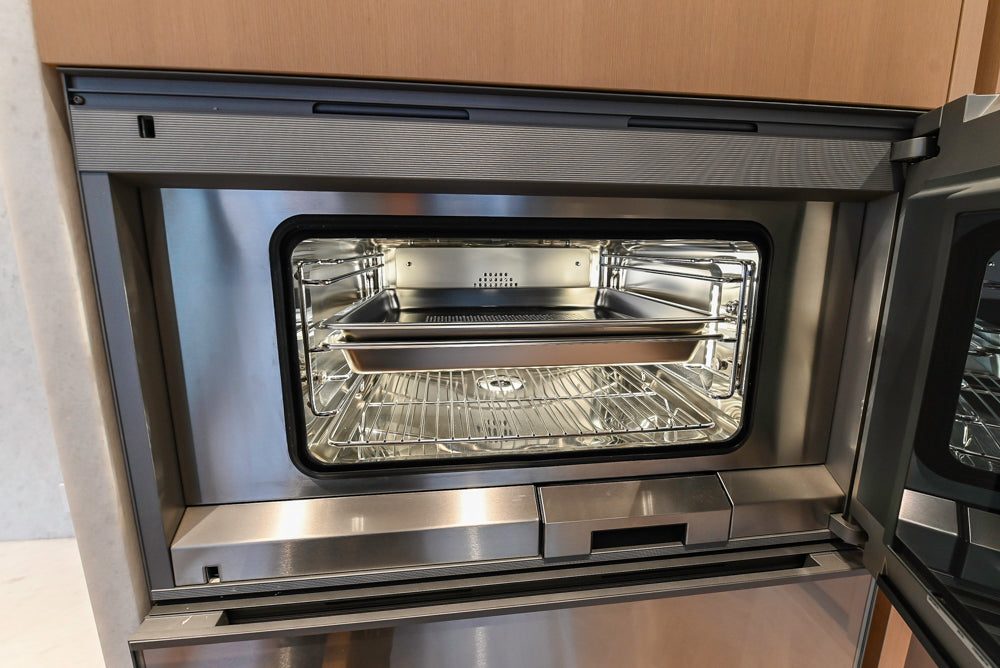 Molteni & C Dada Modern White Oak Kitchen with Marble Countertops & Gaggenau Appliances