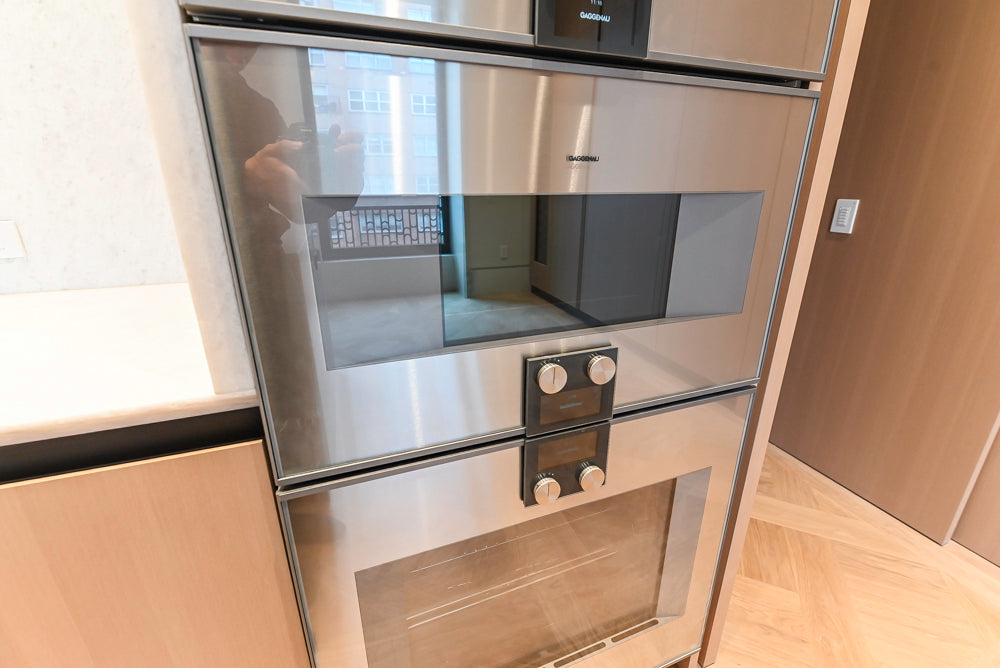 Molteni & C Dada Modern White Oak Kitchen with Marble Countertops & Gaggenau Appliances