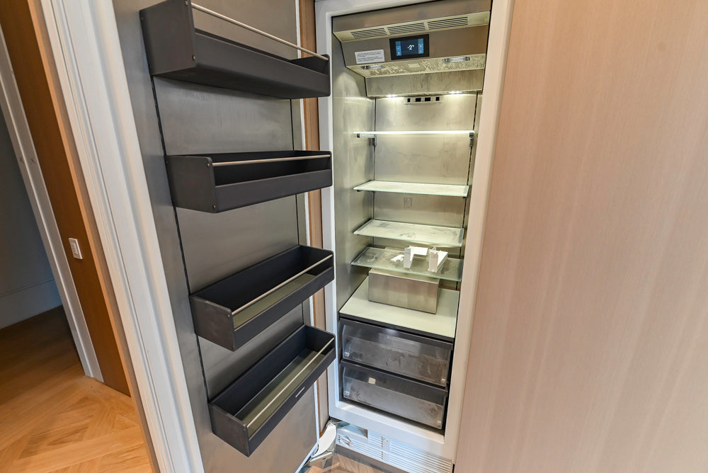 Molteni & C Dada Modern White Oak Kitchen with Marble Countertops & Gaggenau Appliances