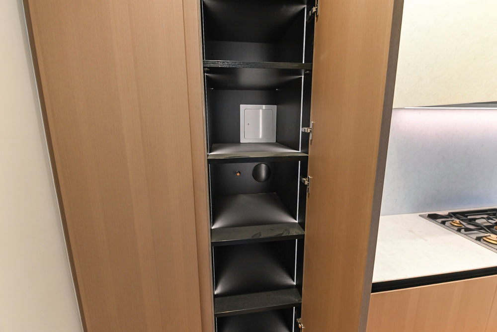 Molteni & C Dada Modern White Oak Kitchen with Marble Countertops & Gaggenau Appliances