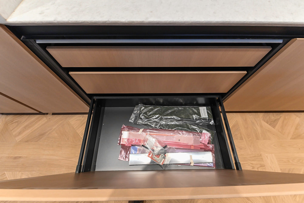 Molteni & C Dada Modern White Oak Kitchen with Marble Countertops & Gaggenau Appliances