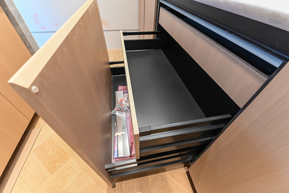 Molteni & C Dada Modern White Oak Kitchen with Marble Countertops & Gaggenau Appliances