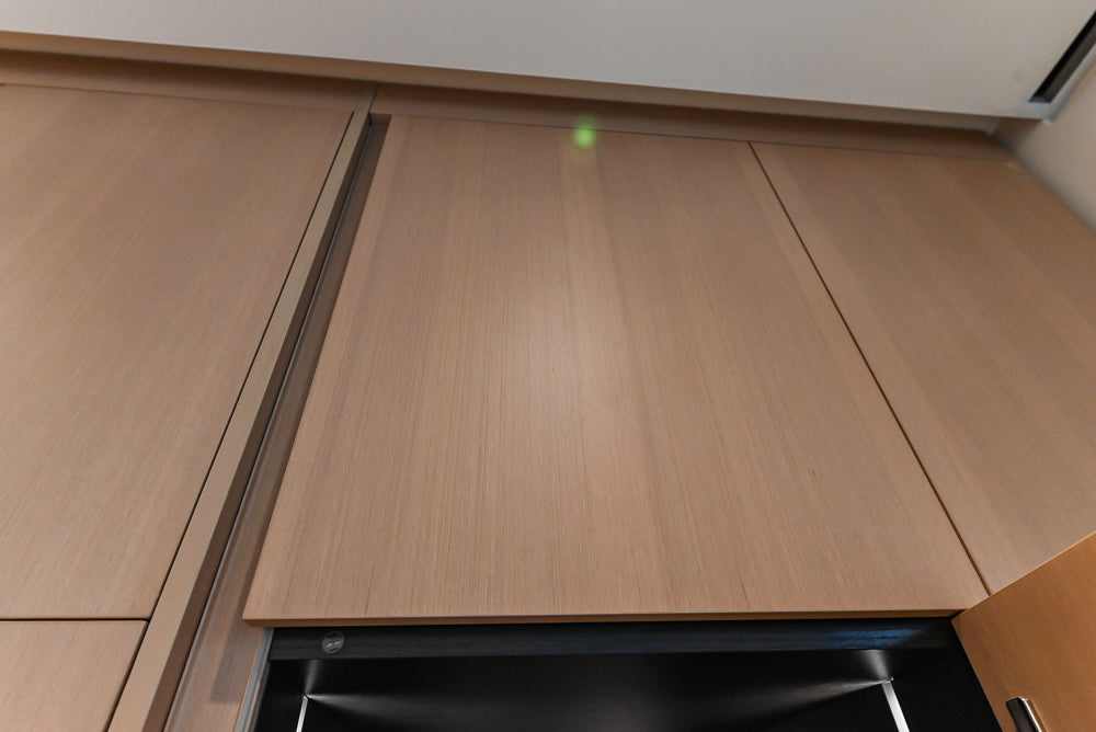 Molteni & C Dada Modern White Oak Kitchen with Marble Countertops & Gaggenau Appliances