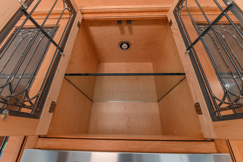 Traditional Wooden Butler's Pantry with Sub-Zero Wine Cooler & Desk Area