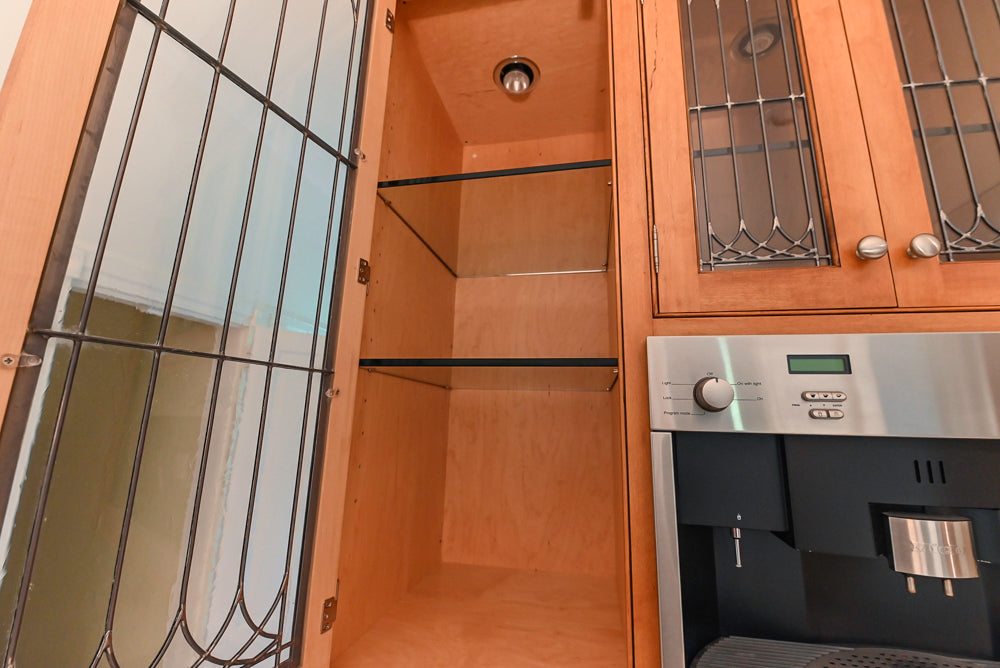 Traditional Wooden Butler's Pantry with Sub-Zero Wine Cooler & Desk Area