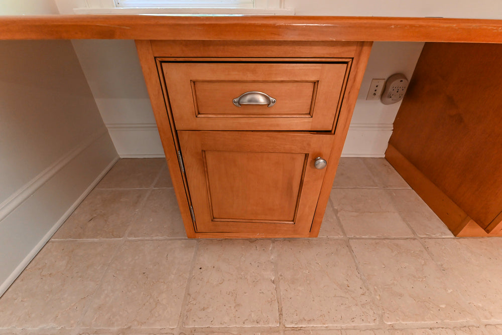 Traditional Wooden Butler's Pantry with Sub-Zero Wine Cooler & Desk Area