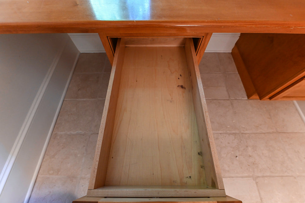 Traditional Wooden Butler's Pantry with Sub-Zero Wine Cooler & Desk Area