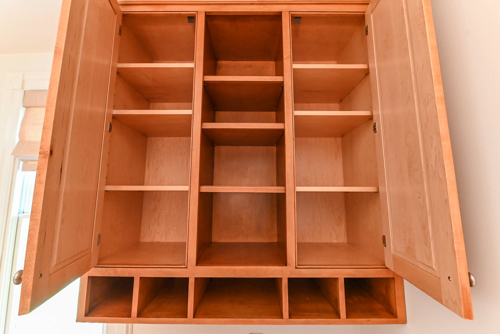 Traditional Wooden Butler's Pantry with Sub-Zero Wine Cooler & Desk Area