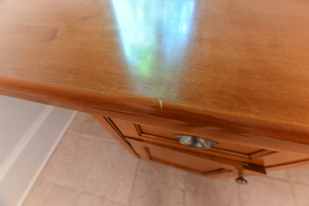 Traditional Wooden Butler's Pantry with Sub-Zero Wine Cooler & Desk Area