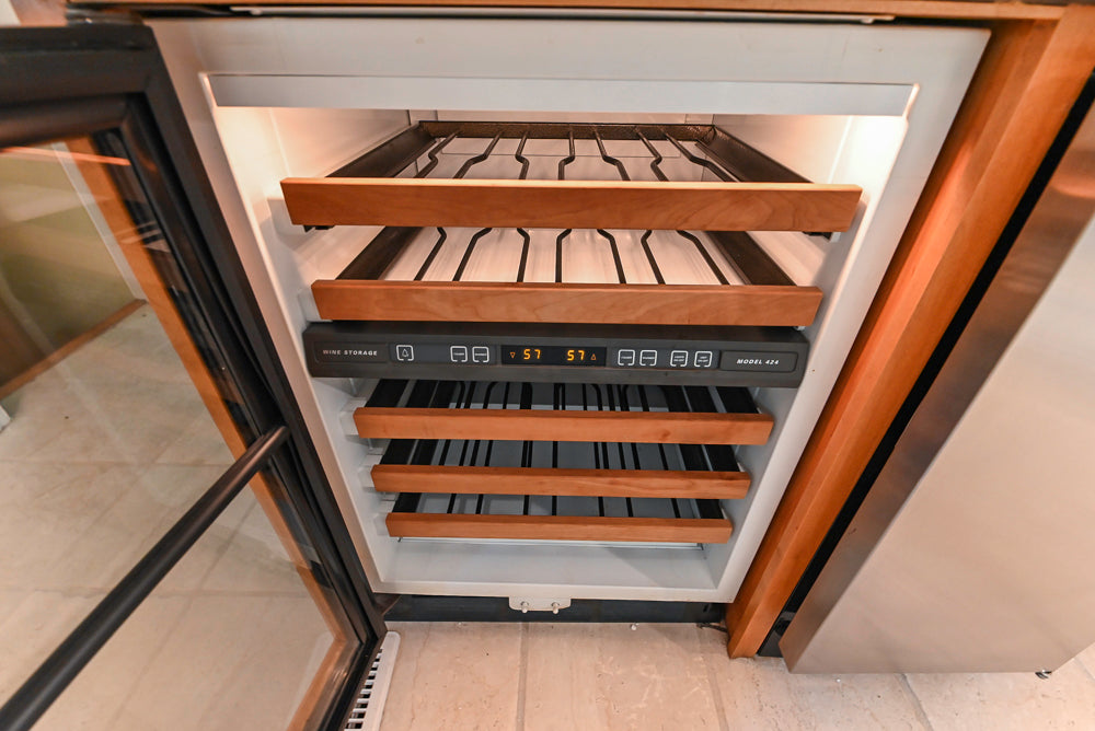Traditional Wooden Butler's Pantry with Sub-Zero Wine Cooler & Desk Area