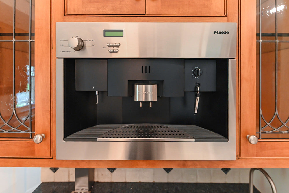 Traditional Wooden Butler's Pantry with Sub-Zero Wine Cooler & Desk Area