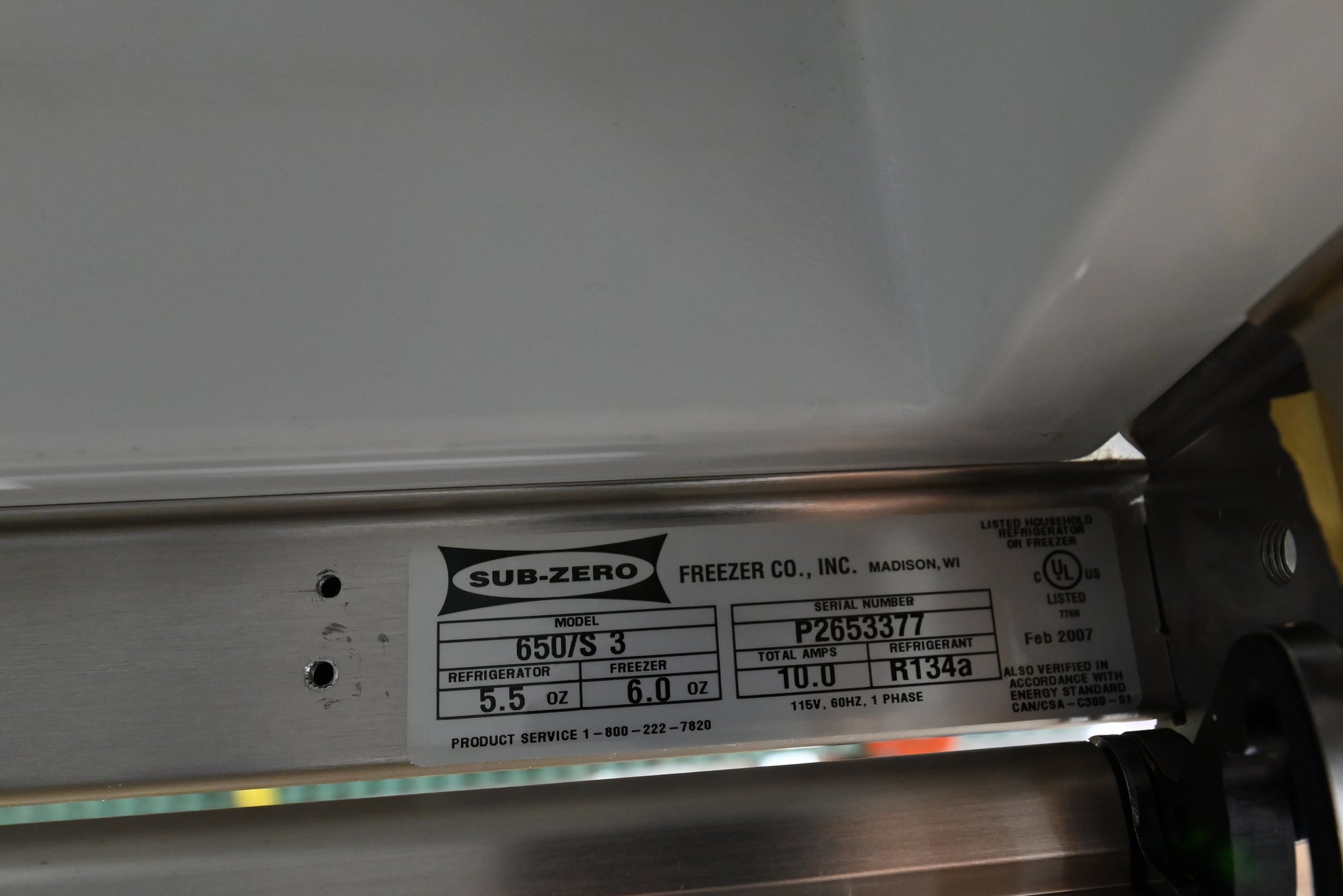 Sub-Zero 650/S 36" Stainless Steel Bottom Freezer Refrigerator