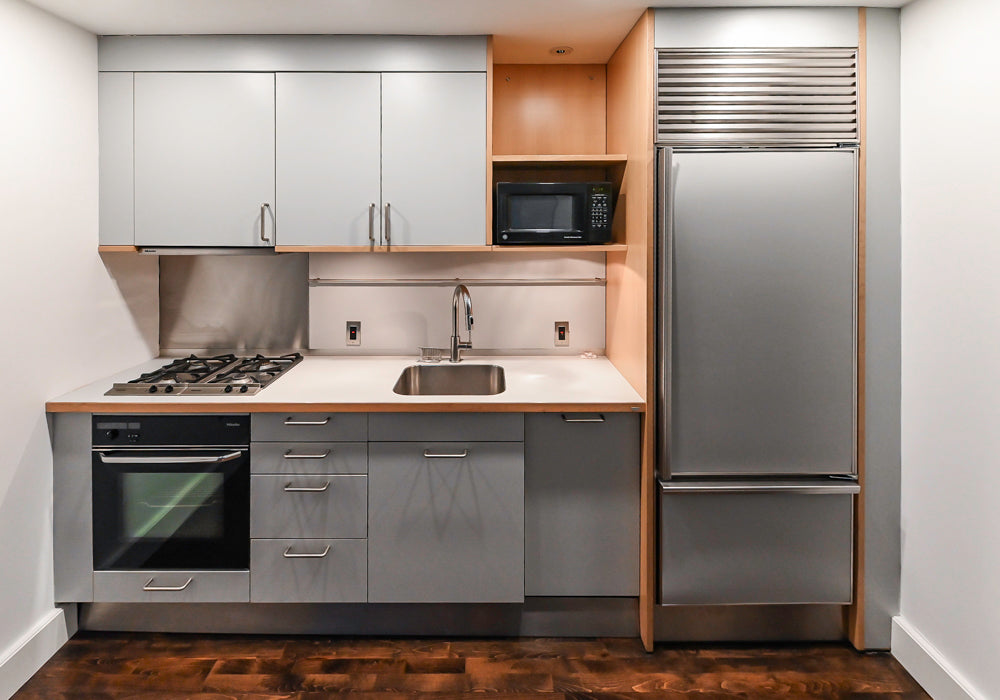 Bulthaup Matte Grey Modern Kitchenette with Miele Appliances