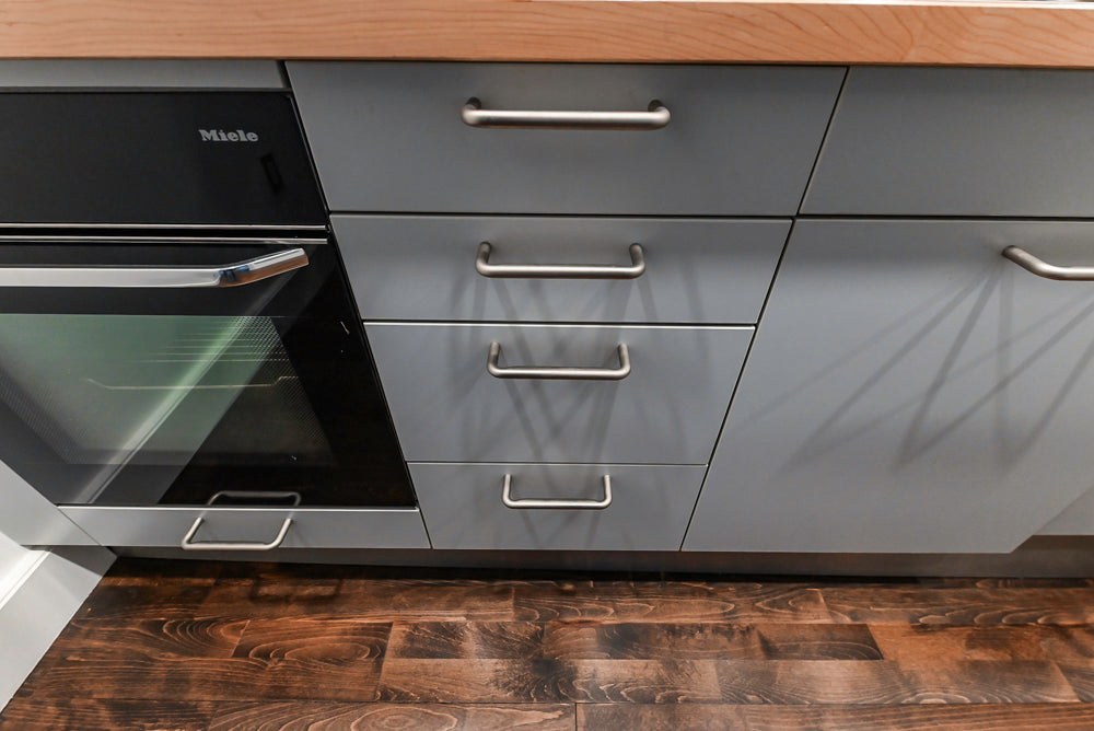 Bulthaup Matte Grey Modern Kitchenette with Miele Appliances